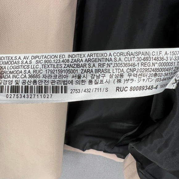 ZARA Oversized Double Breasted Blazer Womens Small Tan Long Sleeve Peaked Lapel - Picture 16 of 16